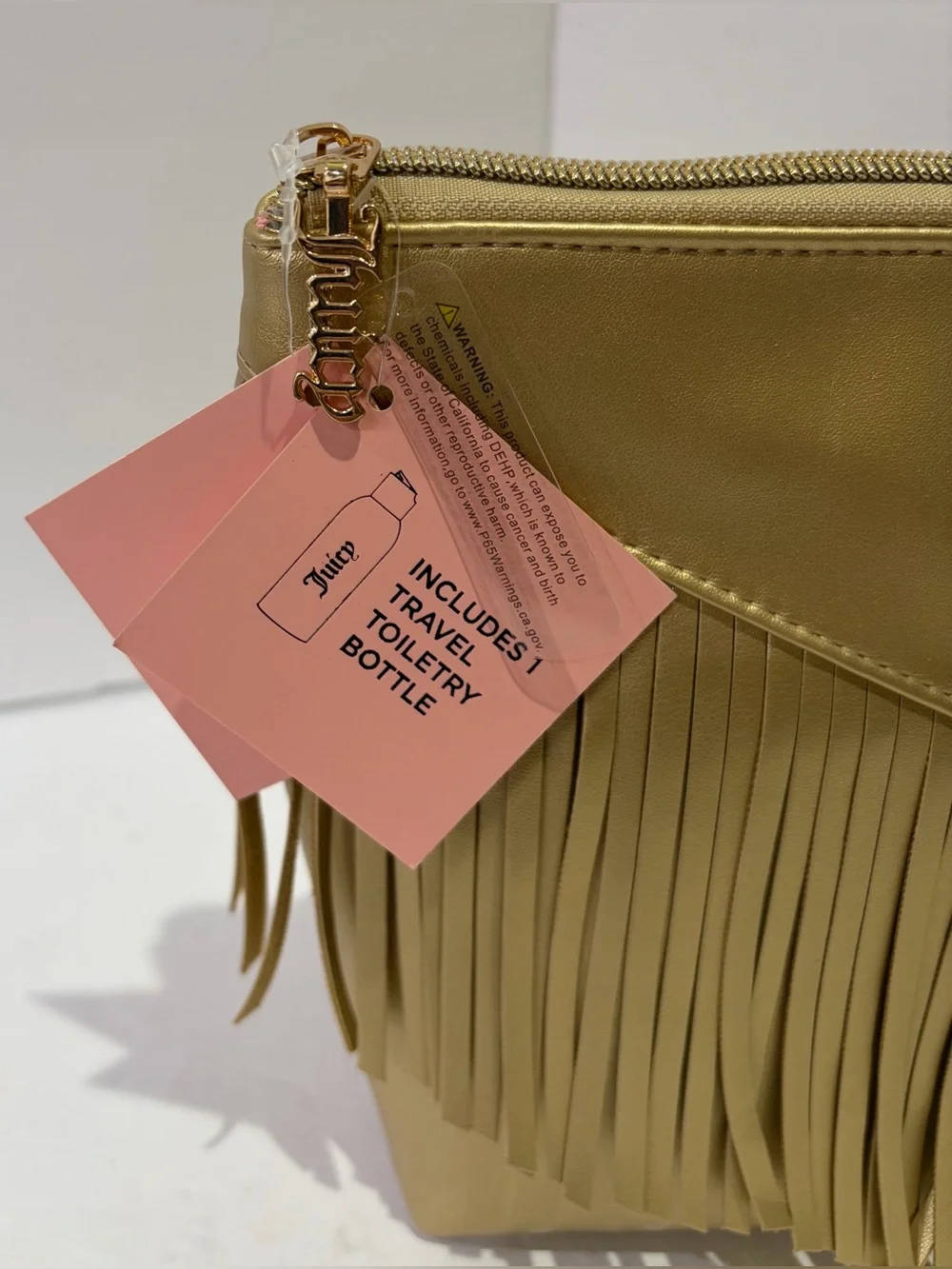 Juicy Couture Gold Fringe Cosmetic Bag NWT